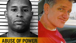 Donnell Smith (left) is charged with manslaughter in the suffocation death of Lubbock State School resident Michael Nicholson (right). 