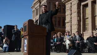 Gov. Rick Perry as the keynote speaker at The Annual Texas Rally for Life at the Capitol on  January 22, 2011.