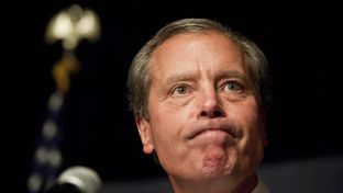 Lt. Gov. David Dewhurst on July 31, 2012, in Houston addressing the crowd at a watch party following the announcement that he lost the U.S. Senate runoff to Ted Cruz.
