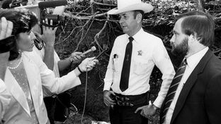 Williamson County District Attorney Ken Anderson, right, and Sheriff Jim Boutwell speak with reporters.
