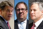 From left to right: Gov. Rick Perry, Republican consultant Eric Bearse, Attorney General Greg Abbott