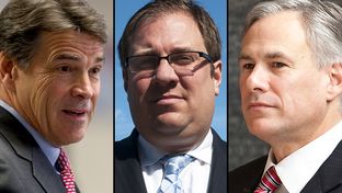 From left to right: Gov. Rick Perry, Republican consultant Eric Bearse, Attorney General Greg Abbott