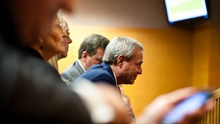 Michael Morton watches as the court of inquiry explores former Williamson County District Attorney Ken Anderson's role in Morton's wrongful conviction, on Feb. 6, 2013.