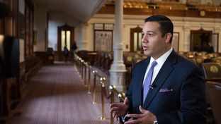 Rep. Jason Villalba, R-Dallas, takes questions from reporters after filing the Protection of Texas Children Act on Feb. 6, 2013.