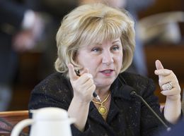 Sen. Jane Nelson R-Flower Mound, listens to testimony during a Health and Human Services committee hearing on February 19th, 2013