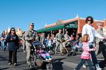 Service members and their families from Goodfellow Air Force Base, Texas, participate in the Veterans Day parade in San Angelo, Texas, Nov. 6, 2010.