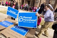 Preparations for Planned Parenthood rally at Texas Capitol on March 7th, 2013