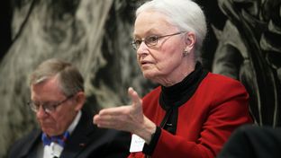 Diana Natalicio, President of The University of Texas at El Paso, joined higher education leaders for a panel discussion on college completion recommendations in Austin, Texas.