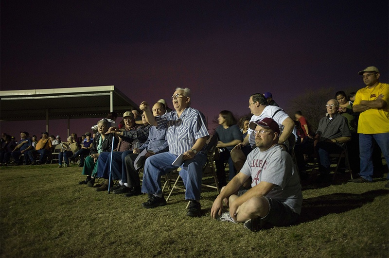 Roy Thornhill Sr. (center) voices his concern as residents of the City