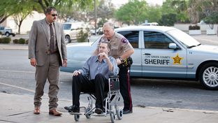 Defendant Mark Norwood enters the Tom Green County Courthouse for opening hearings, Mar 19, 2013.
