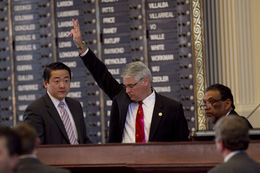 Rep. Dan Huberty R-Humble, votes on one of the 165 amendments to HB5 on March 26th, 2013