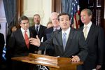U.S. Sen. Ted Cruz outlines his objections to Medicaid expansion in Texas at a Capitol press conference on April 1, 2013.