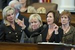State Rep. Lois Kolkhorst, R-Brenham, explains Medicaid reimbursements from the front mike while debating SB 1 on April 4, 2013.