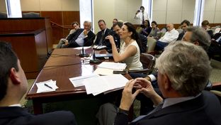 Current and former CPRIT Oversight Committee members testify before the House Transparency Committee on April 9, 2013.