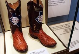 Cowboy boots on display at the Bush Presidential museum