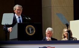 George W. Bush speaking at the dedication of the Bush Presidential Center on the SMU Campus in Dallas