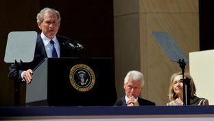 George W. Bush speaking at the dedication of the Bush Presidential Center on the SMU Campus in Dallas