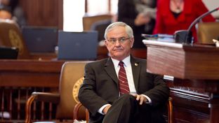 Rep. Jimmie Don Aycock, R-Killeen listens to HB5 debate in House on March 26th, 2013. There are currently 165 amendments to the bill and debate is expected to go well into the night