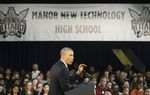 President Barack Obama speaks at Manor New Tech High School on May 9, 2013.