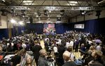 The small gym at Manor New Tech High fills with people awaiting the arrival of President Barack Obama on May 9, 2013.