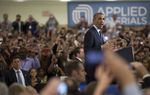 President Obama speaks at Applied Materials, Inc. Austin, Texas.