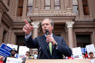 Lt. Gov. David Dewhurst at a charter school rally.