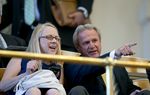 Michael Morton sits with his wife Cynthia in the House gallery awaiting action on SB 825 on May 13, 2013.