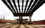 Part of the elevated section of Chisholm Trail Parkway that is under construction near downtown Fort Worth TX.