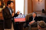 Bobby Jindal with Rick Perry in Maquoketa, Iowa - Dec. 20, 2011