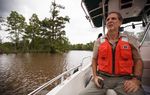 Professor Kirk Winemiller of the Texas A&M Department of Wildlife and Fisheries, on a bayou along the Neches River near Beaumont, Texas Friday, May 30, 2013.