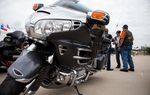 Members of the Dorados De Villa motorcycle club at the Republic of Texas Biker Rally in Austin, Texas June 14th, 2013.