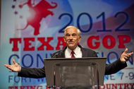 U.S. Rep. Ron Paul speaking at the state Republican convention on June 7, 2012.