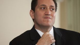 State Rep. Trey Martinez Fischer, D-San Antonio, listens to a response from Rep. Dan Branch, R-Dallas, at TribLive on June 1, 2012.