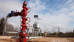Denbury Resources began pumping carbon dioxide into this oilfield in Alvin, Texas, last week. The carbon dioxide is piped in from Mississippi and helps extract oil.
