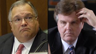 Sen. John Carona, R-Dallas (l) and Sen. Dan Patrick, R-Houston (r)