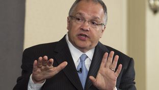 Texas Sen. John Carona, R-Dallas, uses his hands to make a point during TribLive on May 24, 2012.