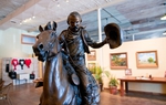 Cow John and Old Ruidoso by Robert Summers. On display at the White Horse Station, a coffeeshop, event space, and art gallery, in Clifton, Texas.