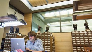 John Young, a professor at Marshall University in West Virginia, does research at the University of Texas at Austin's Harry Ransom Center. The Ransom Center’s approximately $7 million budget, of which roughly $3.74 million comes from the university, dwarfs that of other collections throughout the state.