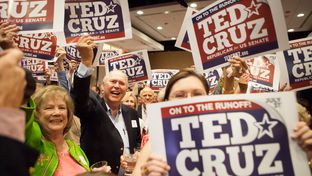 Ted Cruz supporters at his election night watch party in Houston on July 31, 2012.