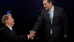 Ted Cruz and Paul Sadler during the KERA/Texas Tribune debate for U.S. Senate on Oct. 19, 2012.