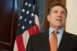Gov. Rick Perry presents the Governor's Award for Historic Preservation to The Texas Parks and Wildlife Department Wildland Firefighting Teams and their families for the work done combatting the wildfires Texas has faced in the past year.