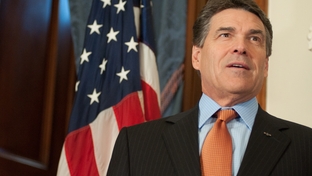 Gov. Rick Perry presents the Governor's Award for Historic Preservation to The Texas Parks and Wildlife Department Wildland Firefighting Teams and their families for the work done combatting the wildfires Texas has faced in the past year.