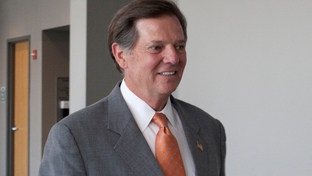 Former House Majority Leader Tom DeLay (R-Sugar Land) walks to the 331st District Court of Travis County during the start of pre-trial hearings on corruption and money laundering charges against the former politician.