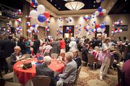 Supporters arriving at Lt. Gov. David Dewhurst's primary watch party in Houston on May 29, 2012.