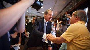 Lt. Gov. David Dewhurst met voters on July 31, 2012, in a Houston deli on the day of the GOP primary runoff. Dewhurst lost the U.S. Senate primary runoff to Ted Cruz.