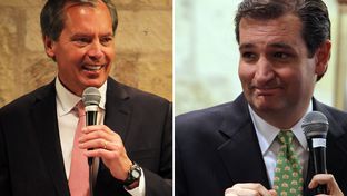 Lt. Gov. David Dewhurst and Ted Cruz speak at the Republican Women of Kerr County luncheon at Inn of the Hills in Kerrville, June 15, 2012.