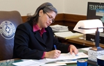 December 15th, 2010 Austin, Texas: Texas State Representative Jessica Farrar in her office at the Texas Capitol