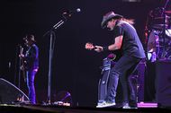Ted Nugent performs with his band during the May 1 concert in Hidalgo, Texas.