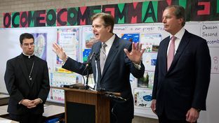 Lt. Governor David Dewhurst and Sen. Dan Patrick R-Houston, during press conference to discuss education reform in Texas including school choice.