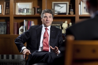 Gov. Rick Perry in his Capitol office on Feb. 21, 2012.